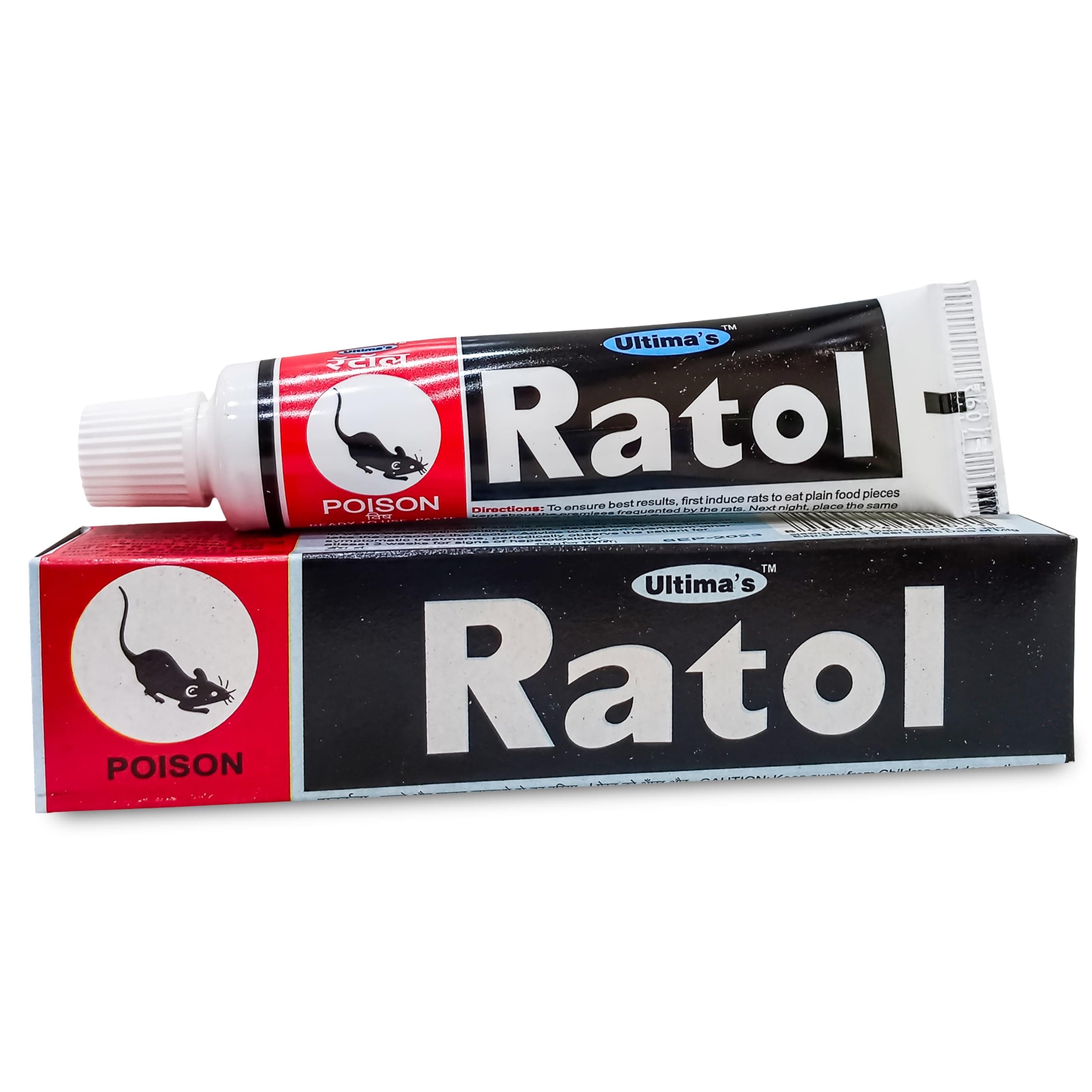 Ultima's Ratol Paste Rat Control Paste Rat Buster | Recommended for Mouse Control of Rodents/Mice/Rats | Pre-Baited | Easy to use Highly Effective Pack of 15
