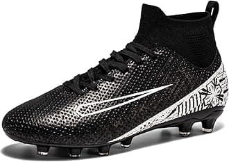 Soccer Cleats for Mens Womens Turf Soccer Shoes Indoor Footall Cleats High Ankle TF AG FG Football Boots Wide Training Sneaker