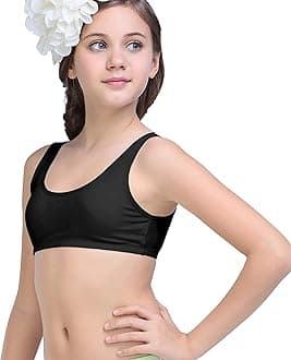 ADMIRE Girls Cotton Sport TOP PACKOF2 (13-14 Years, Black)