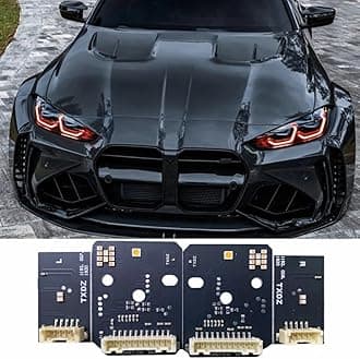 4pcs Angel Eye LED Boards Fit For 2021 2022 2023 BMW 4 Series G22 G26 G82 M4 G80 M3 Headlight Daytime Running Light, Golden Eye LED Headlight DRL Chips (Red, Laser Headlight)