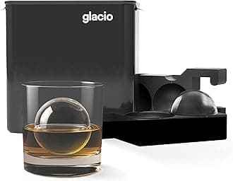 glacio Clear Ice Ball Maker - Crystal Clear 2.4-Inch Ice Spheres - Perfect for Whiskey Enthusiasts and Cocktail Aficionados