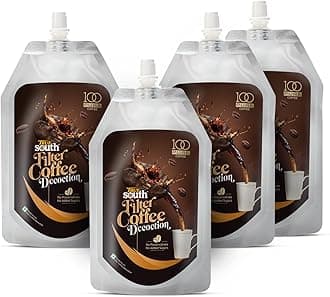 TrueSouth 100-Pure | Ready-to-use Filter Coffee Decoction | 200ml Pouch | Authentic Taste, Value and Convenience (Pack of 4)