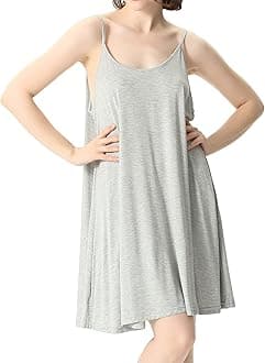 Lu's Chic Women's Nightgown Cami Cotton Sleepwear Plus Size Sleeveless Loungewear