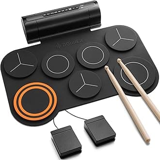 - Electronic Drum Set, 7 Pads Electric Drum Pad Roll Up Quiet Drum Pad Built-in Speaker, 40 Drum Lessons Included, Kids Holiday Christmas & Birthday Gift Instrument Toys(DED-20)