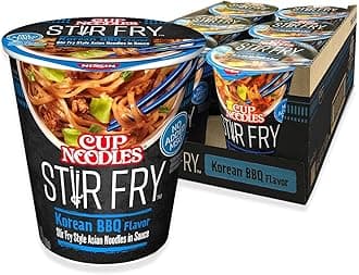 Cup Noodles Stir Fry Noodles in Sauce, Korean BBQ, 2.89 Ounce (Pack of 6)