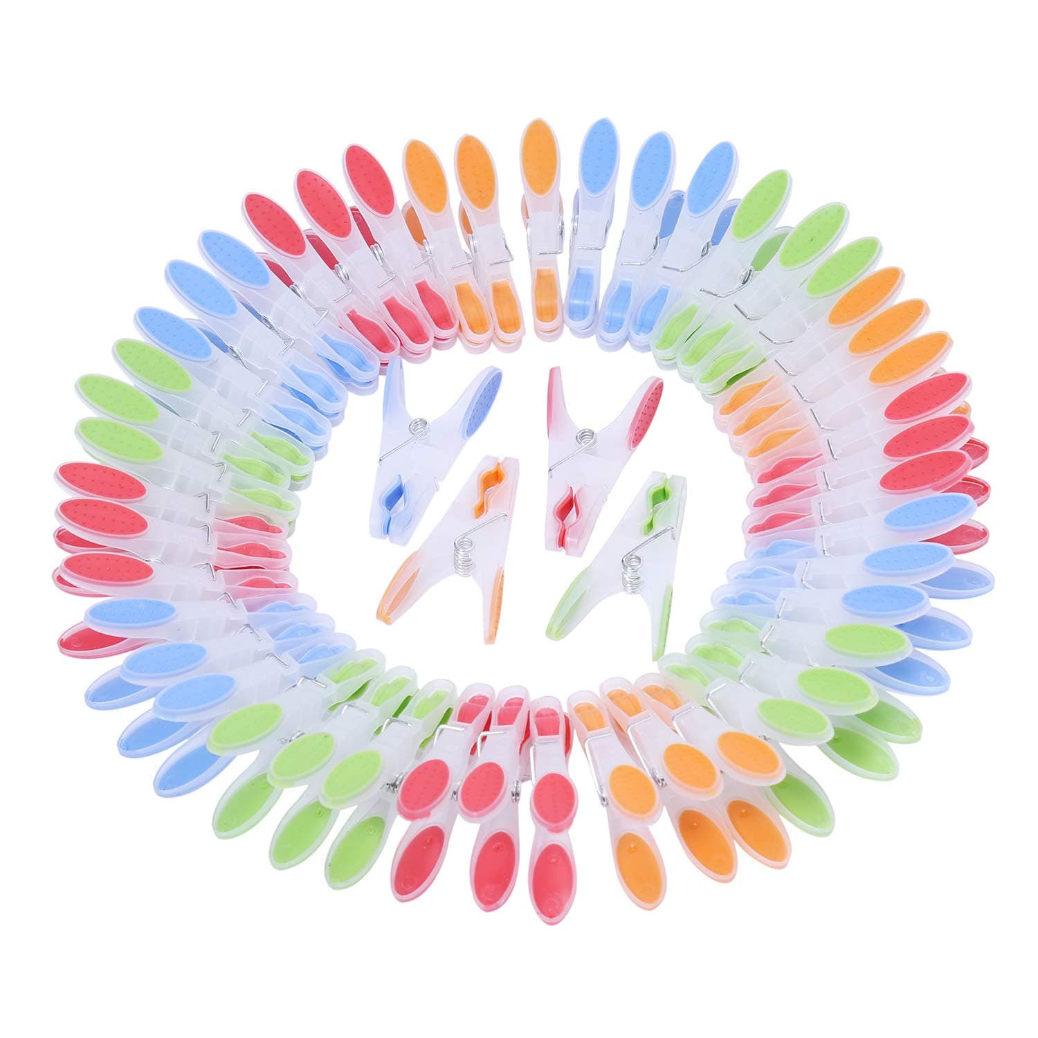 6 Dozen / 72 pcs Clothes Drying Strong Clips Laundry Home Pegs Windproof Clothes Pin Extra Large Non-slip Ergonomic Soft Rubber Grip Clothespins for Indoor Outdoor Washing Line Laundry Racks