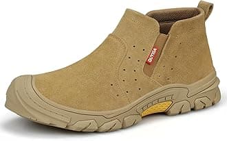 GLANOUDUN Welding Work Boots for Men Slip on Steel Toe Shoes for Men Indestructible Steel Toe Boots Welder Men's Working Shoes Fireproof Safety Footwear for Construction Men's Work & Safety Footwear