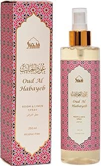 - Oud Al Habayeb Attar Al Faraash by Dukhni | 250ml Non Alcoholic Spray | Arabic Natural Mist | Air Freshener, Room Mist, Fabric & Linen Spray | Perfect for Prayer mats, beds, sofas, curtains |