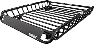 MaxxHaul Steel Roof Rack Cargo Basket, 46" x 36" x 4.5" Roof Top Carrier, Universal Fit for Cars, SUVs, Vans, and RVs, 150 lb Capacity, Weather-Resistant Easy-Install Cargo Storage (70115)