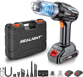 SEALIGHT Car Vacuum Portable Cordless, 21000PA High Power Suction & Blower, Wireless Handheld Vacuum Cleaner for Car, Home, Office, Pet