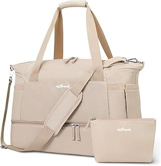 Gym Bag for Women, Travel Duffel Bag with USB Charging Port, Weekender Overnight Bag with Wet Pocket and Shoes Compartment for Women, Travel, Gym, Yoga