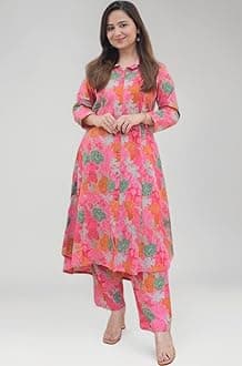 Leriya Fashion Kurta Sets for Woman | Kurti Set for Woman | Short Kurti for Women Latest | Kurtis | Anarkali Suit for Women | Dress | Ethnic Anarkali Straight Kurta Set with Palazzo Pants | Salwar Suit for Party Outfits