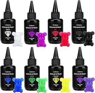 JDiction UV Resin Kit, 8 Colours-240g, Jewelry Making, Crafts, Adults, Kit