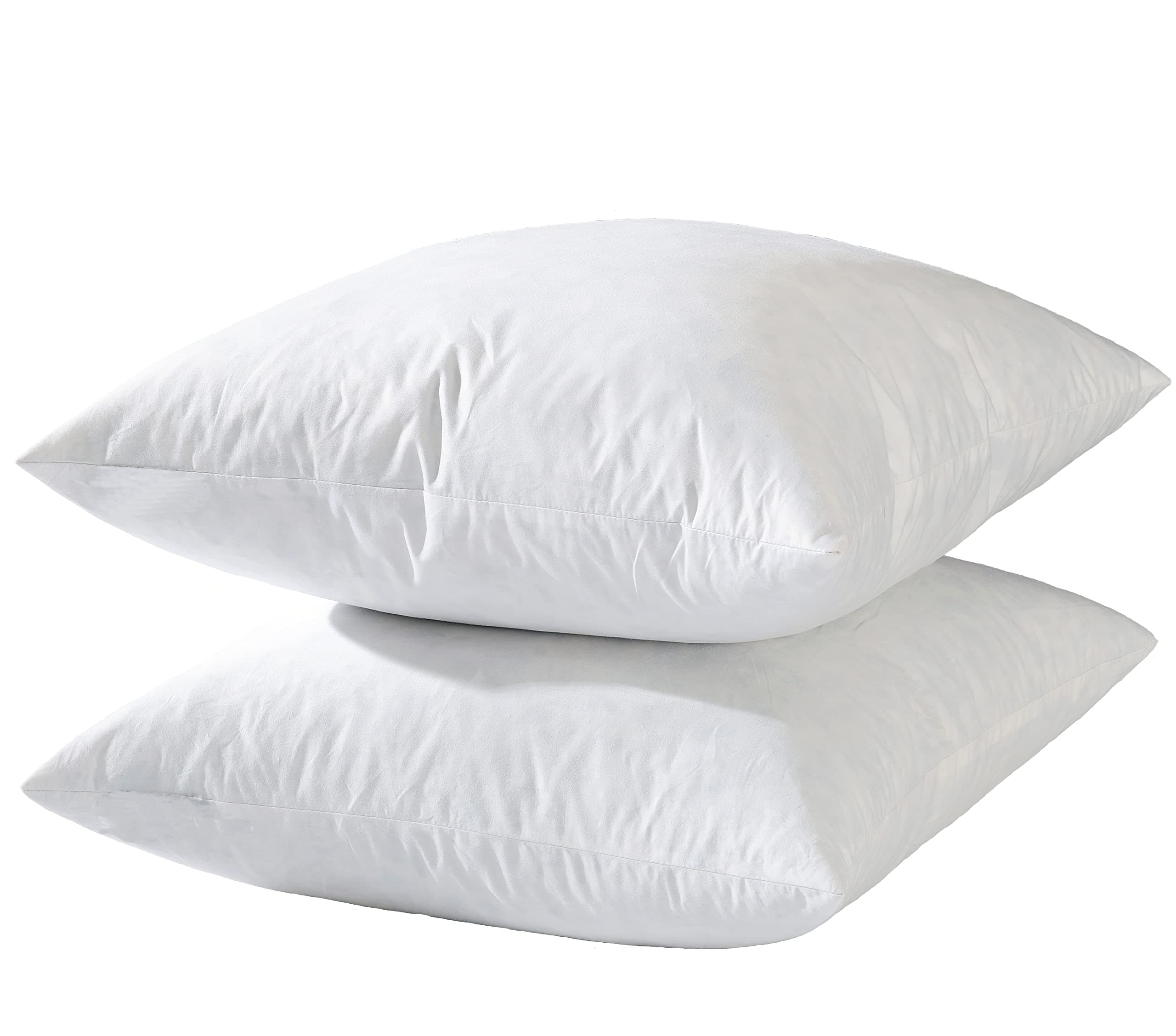 Hotel-Style Goose Feather Pillow Insert for Sofa & Bed - 100% Odorless & Plump Cushion Filler - 233TC Cotton with Inner Liner to Prevent Poking (22x22 Inch)