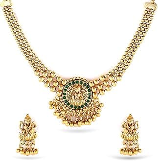 Rubans Necklace Set Gold Plated Traditional Stylish Jewellery Gift for Women & Girls