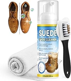 Suede Shoe Cleaner, 6.76 Oz Nubuck and Suede Cleaner Kit with Brush, Shoe Cleaning Kit Removes Dirt and Stain, Shoe Care For Suede, Leather, Boots, Canvas