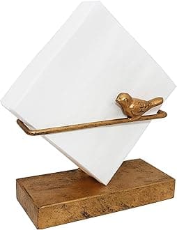 Freestanding Classic Cocktail Napkin Holder with Cast Iron Bird Design, Tabletop Tissue Dispenser, Bronze