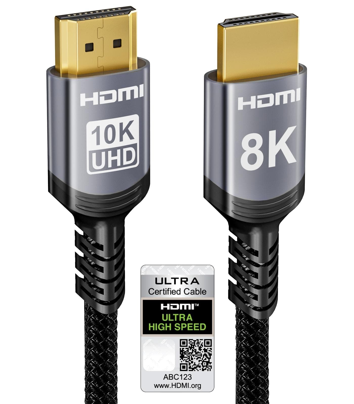 Sniokco 10K 8K 4K HDMI 2.1 Cable 2M, Certified 48Gbps Ultra High Speed HDMI® Cable 0.01ms 4K 240Hz 165Hz 120Hz 8K 60Hz eARC Netflix HDCP 2.3 2.2 DTS:X HDR10+ TV Monitor Projector Roku Sky-Q
