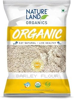 NATURELAND ORGANICS Barley Flour / Jau Flour 500 Gm (Pack of 5) - Healthy Organic Flour