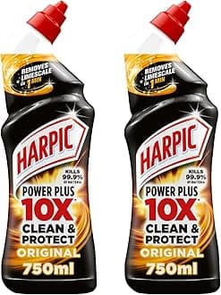 Original Power Plus Max 10 Action Gel | Toilet Cleaner (Pack of 2, 750ml each)