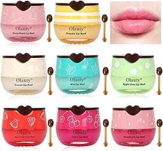 8 PCS Bee Lip Balm Honey Pot, Hydrating Prevention Dry & Cracked Lip Sleeping Mask,Reduce Lip Lines,Honey Lip Balm Bulk,Cheer Gifts,Party Favors,Stocking Stuffers,Bulk Gifts