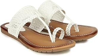 Women’s Kolhapuri Flats – Handwoven Bunai Sandals with Toe Loop | Ethnic Slip-On Chappals for Casual & Festive