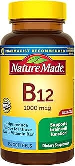 Nature Made Vitamin B12 1000 mcg, Dietary Supplement for Energy Metabolism Support, 150 Softgels, 150 Day Supply