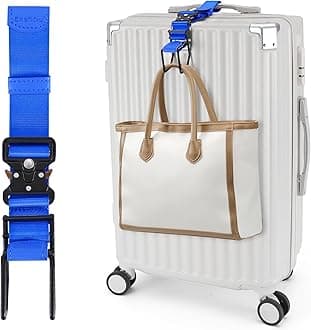 Luggage Hook Strap, J Hook for Luggage Strap Flight Attendant with Hands Free, Adjustable Travel Luggage Straps for Add a Bag Hook