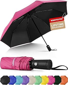 Seniny Windproof Travel Umbrella, Automatic Umbrellas for Rain, Portable & Compact Umbrellas for Backpack, Strong UV for Protection, Folding Small Sun Umbrella for Car, Walking