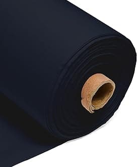 100% Cotton Fabric 60 Inch 150cm Wide 150GSM Material for Sewing, Dressmaking, Quilting, Curtain Linings, Pillowcases & Totes Fabric by The Half Metre by Discount Fabrics LTD(Navy Blue, 0.5m)