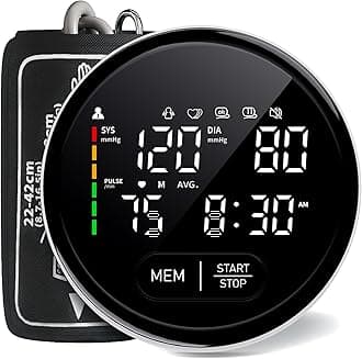 Blood Pressure Monitor Upper Arm Automatic Monitors for Home Use Adjustable 8.7"-16.5" Cuff Voice Broadcast Large Backlit Display 240 Sets Memory with Storage Bag