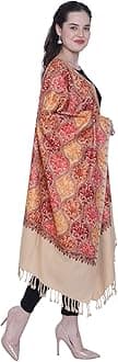 SWI WITH LABELWomen's Kashmiri Aari Embroidered Wool Stole (Kp102)