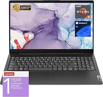 Lenovo V15 Laptop, 15.6" FHD Display, AMD Ryzen 5 5500U Hexa-core Processor (Beat Intel i7-1065G7), 40GB RAM, 2TB SSD, HDMI, RJ45, Numeric Keypad, Wi-Fi, Windows 11 Pro, Black