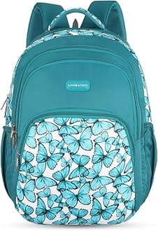 Lavie Sport Blue Fly 39L Printed School Backpack with Rain cover for Girls (Teal)