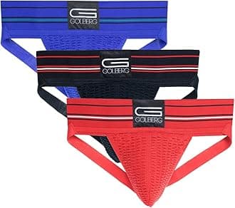 GOLBERG Athletic Supporter - Naturally Contoured Waistband - 3 Packs of Multiple Colors