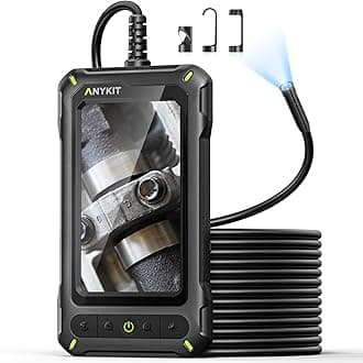 Borescope With 4.3" HD Screen, IP67 Waterproof Snake Camera, 6 Adjustable Lights, 10FT Semi-Rigid Cable Industrial Bore Scope, Cool Gadgets for Men