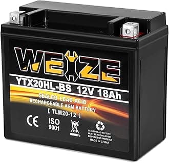 YTX20HL-BS Battery, High Performance - Maintenance Free - Sealed AGM ETX20HL BS Motorcycle Battery