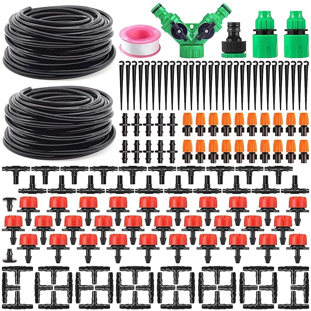 Automatic Drip Irrigation Set,30m Adjustable Micro DIY Irrigation Kit Plant Water Saving System,Heavy Duty Tube Watering Kit for Patio Lawn Garden Greenhouse Flower Bed