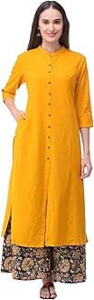 Pistaa's Women's Cotton Solid Kurta with Palazzo Bottom Set (KWTPRNTPZOMX)