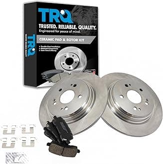 TRQ Rear Brake Pad and Rotor Set Ceramic Solid Rotors Compatible with 2017 Acura TLX