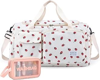 Small Gym Bag for Women, Travel Duffle Bag Carry On Weekender Bag with Shoe Compartment