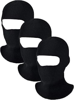 Blulu 3 Pcs One Hole Full Face Mask Winter Ski Mask Knitted Balaclava Face Cover for Adult