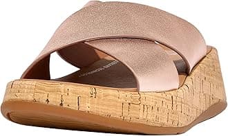 FitFlopF-mode Leather/Cork Flatform Cross Slide womens Flat Sandal