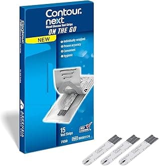 CONTOUR NEXT Blood Glucose Test Strips for Diabetes, 15 Count (Pack of 1)