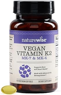 NatureWise Vitamin K2 600mcg Supplement with MK-7 100mcg & MK-4 500mcg - Enhanced Bioavailable Formula - K Complex for Bone and Heart Health - Vegan, Gluten Free, Non-GMO -90 Softgels[3-Month Supply]