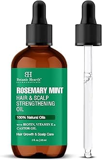 Rosemary Mint Hair Oil 2 Fl Oz (60 ml) | Scalp Treatment for Hair Loss, Dry & Frizzy Hair Repair, Deep Nourishing Oil for All Hair Types | 100% Natural and Vegan