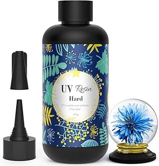 UV Resin Crystal Clear Hard Type - Upgraded 200g Ultraviolet Fast Curing UV Epoxy Resin for Jewelry Making Craft Decoration, Hard Transparent Glue Solar Cure Sunlight Activated Resin Casting & Coating