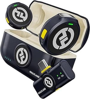 Hollyland LARK M2 Wireless Microphone System compatible with Android Smartphone, iPhone 16/15 Series, 1000ft LOS Range, Hi-Fi Audio, Noise Cancellation, 30H Duration, Mini Mic for Livestream Vlog