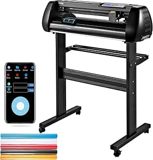 VEVOR Vinyl Cutter, 28inch Vinyl Cutter Plotter with Stand, Adjustable Speed Force for Sign Making Vinyl Plotter, SignMaster Software Vinyl Tape Tools Vinyl Printer Available with COM/USB/Bluetooth