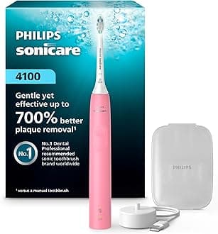Philips Sonicare 4100 Power Toothbrush, Deep Pink, Plus Brush Head Case